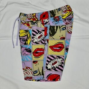 Oh Snap Drill Clothing Co Swim Trunks Comic Pop Art M